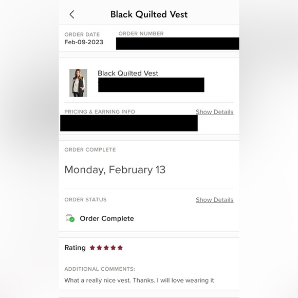 Black Quilted Vest (M) - Picture 9 of 9